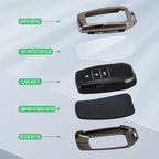 Zinc Alloy Carbon Fiber Car Key Case Cover For Toyota Corolla Cross Yaris Sienna Venza Harrier Hilux Tundra Mirai Land Keychain