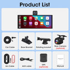 11.26 inch Dash Cam Car DVR 4K Camera Wireless Carplay Android Auto Touch Screen Dual Len Video Recorder Dashboard BT FM AUX GPS Car Mobile World