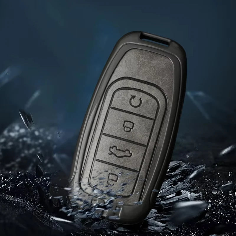 Zinc Alloy Leather Car Key Case Cover Keychain for Chery Omoda 5 9 7 C5 C7 E5 Phev 2025 2026 2024 Car Interior Accessories
