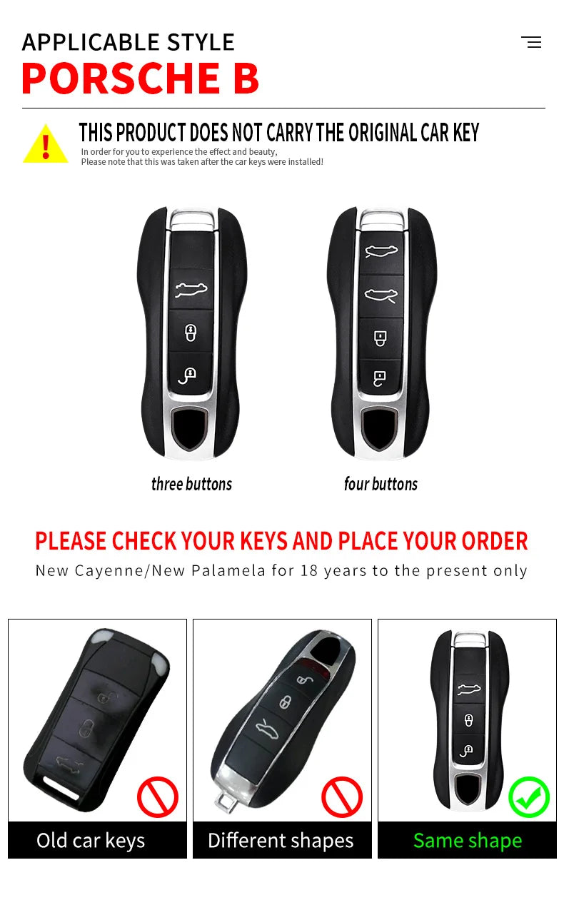 Zinc Alloy Car Smart Key Case Cover Shell Fob for Porsche New Cayenne Panamera 911 992 Taycan Car Protect Interior Accessories CM World