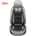 Car Seat Covers 2 Pcs Front Driver Passenger Full Coverage Universal Fit Easy Install Durable Leather Look