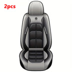 Car Seat Covers 2 Pcs Front Driver Passenger Full Coverage Universal Fit Easy Install Durable Leather Look