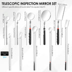 5/4Pcs Telescoping Inspection Mirrors Set Stainless Steel Retractable Mechanical Mirror 360° Rotation Mirror Inspection Tools CM World