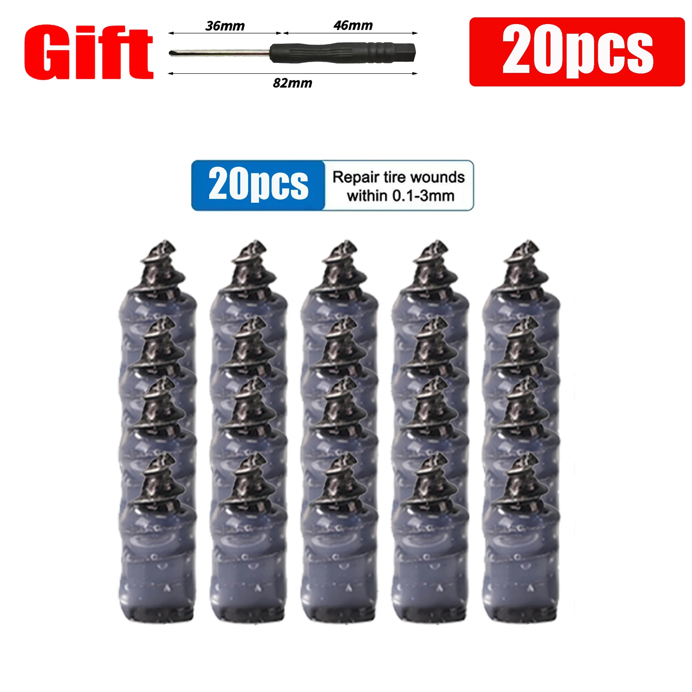 Car Tyre Repair Rubber Nail Car Wheel Punctures Screws Car Tire Repair Kit Car Motorcycle Tire Puncture Repair Screws Tool CM World