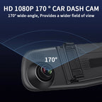 4.5 Inch Mirror Screen Car Dash Cam 1080P Front & Optional Rear Camera Dual Channel DVR Recorder with Auto Mode