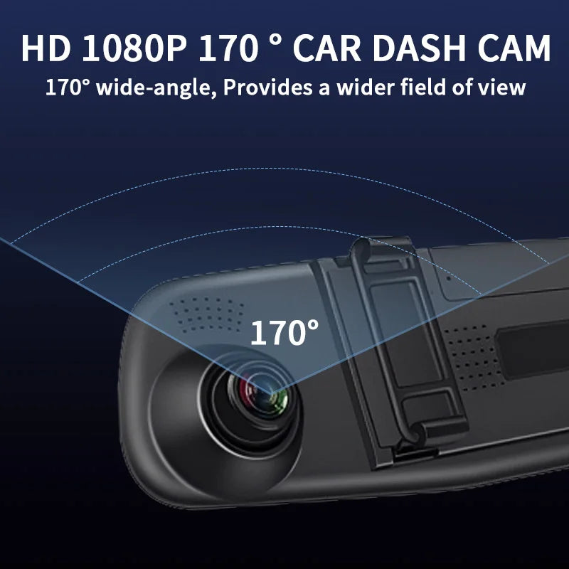 4.5 Inch Mirror Screen Car Dash Cam 1080P Front & Optional Rear Camera Dual Channel DVR Recorder with Auto Mode