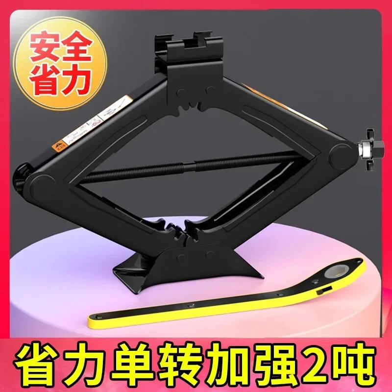 Reliable 3 ton scissor jack truck with hand crank double teeth labor-saving tire changing tool set double axle lift car