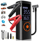 7-in-1 Multifunctional Portable Emergency Jump Starter with Inflator Inflatable Pump,Air Compressor for Car Motorcycle Bicycle