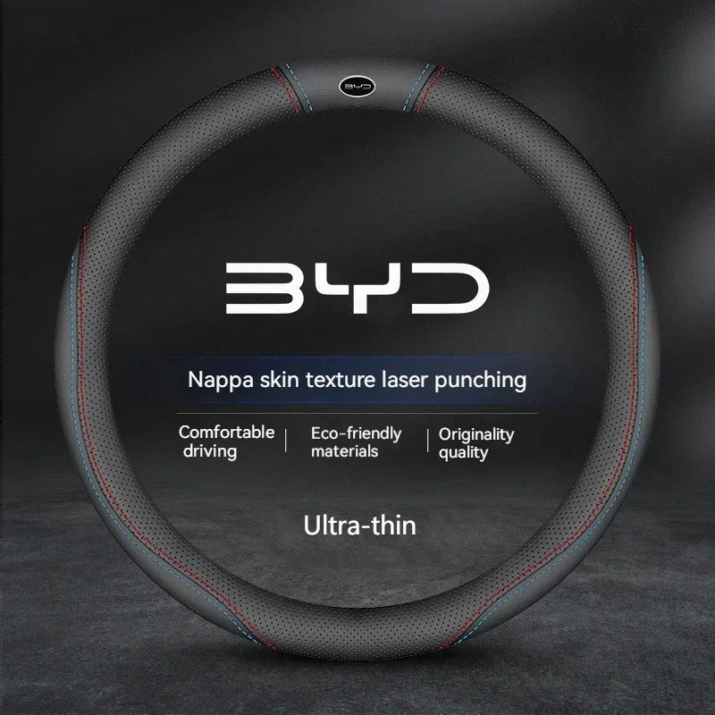 Car Suede Steering Wheel Cover For BYD Atto 3 Act Seal Tang F3 E6 Yuan Song Plus EV F0 Qin Han Dolphin S6 Leather anti-slip CM World