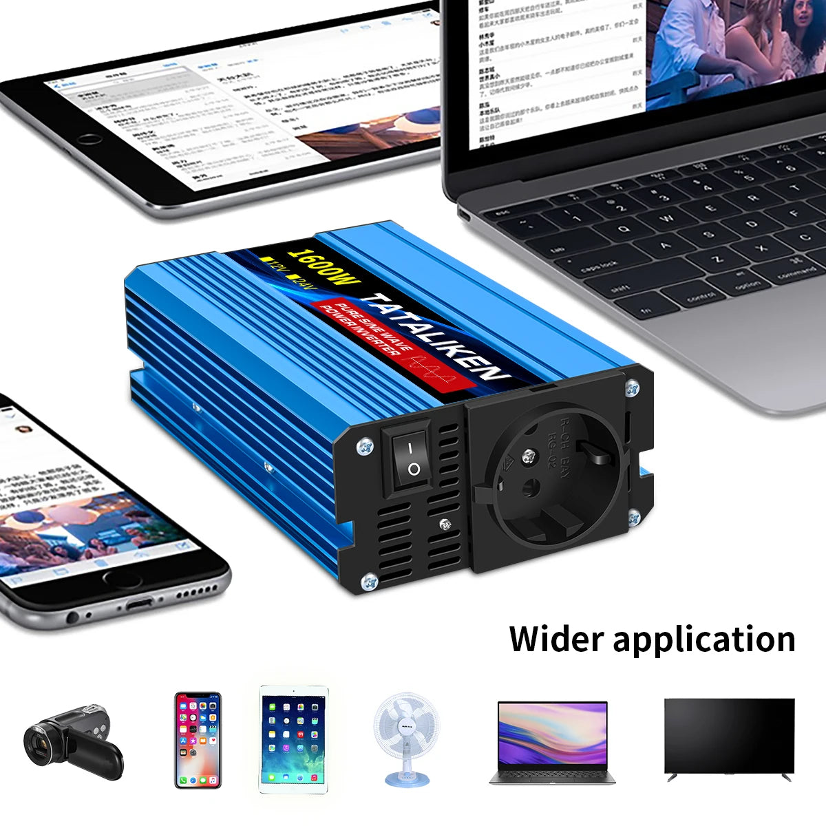 Pure Sine Wave Inverter 1000W-4000W DC 12V and 24V to AC 220V 50hz Power Inverter Charger  Adapter Universal Socket CM World
