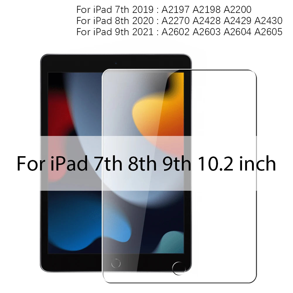 Tempered Glass For iPad 10th 9th Generation A16 Pro 12.9 11 13 2025 Screen Protector For ipad Air 4 5 Mini 6 7 7th 8th 10.2 Film Car Mobile World