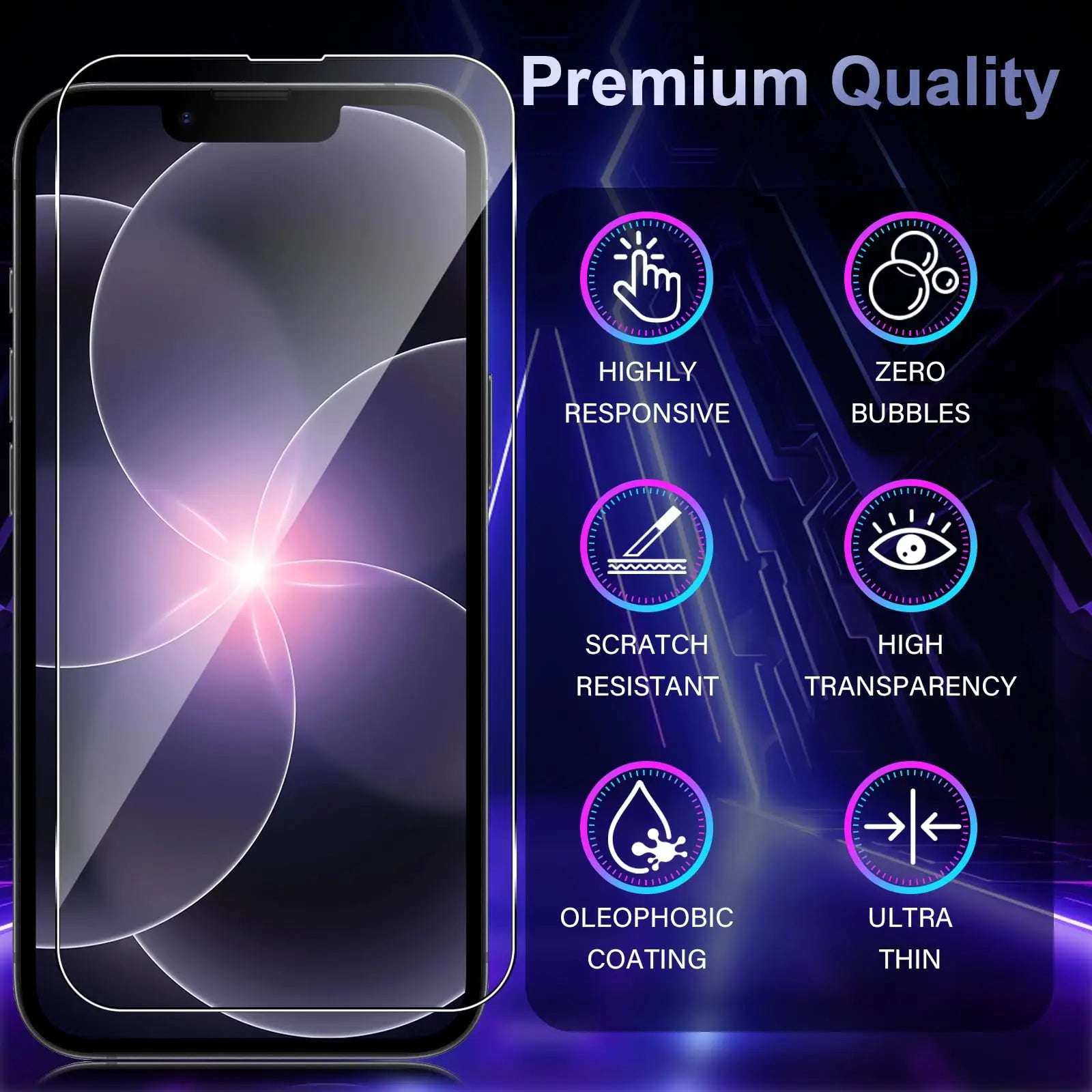 Screen Protector For iPhone 17e Apple 6.1 inch Tempered Glass HD 9H Transparent Clear Anti Scratch Case Friendly Car Mobile World