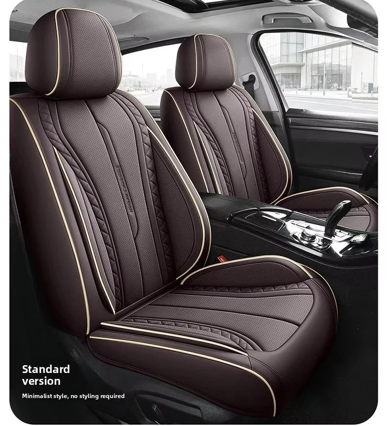 High Quality Nappa Leather Universal Car Seat Full Cover Perforated Nappa Leather Luxury Sedan SUV Seat Cushion Car Full Cover