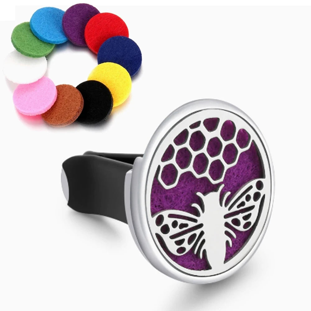 Tree Car Aromatherapy Diffuser Essential Oil Car Vent Clip Air Freshener Purifier with Pads - Car Clip Perfume Locket