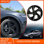 4PCS 19 Inch HubCap for Tesla Model Y Juniper 2025 Hubcap Performance Replacement 19''Crossflow Wheels Cover Full Rim Accessorie CM World