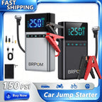 1500A Peak 3-IN-1 Car Jump Starter With Air Compressor Auto Battery Booster 150PSI Air Pump Portable Power Bank Tire Inflator With LED Light