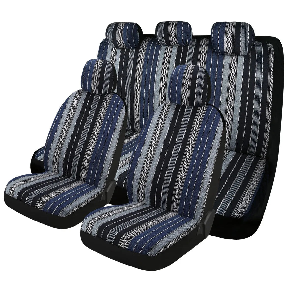 Car Seat Cover Front Set rear Seat covers Washable Breathable Striped Woven Cloth Covers CM World
