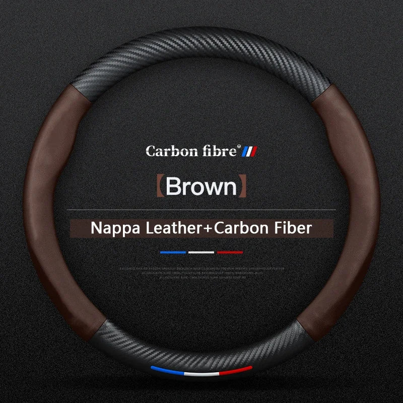 Car Carbon Fiber Steering Wheel Cover For Renault Scenic Clio Laguna 2 3 4 5 KangooFluence Megane Trafic Talisman Twingo Kaptur CM World