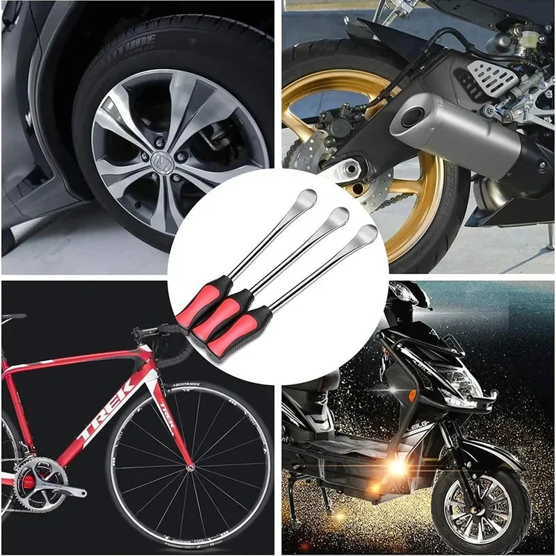 30CM Motorcycle Tire Spoon Lever Kit, Car Bike Tire Changing Tools with Rim Protector, Auto Motorcycle Tyre Repair Spoon Tools S