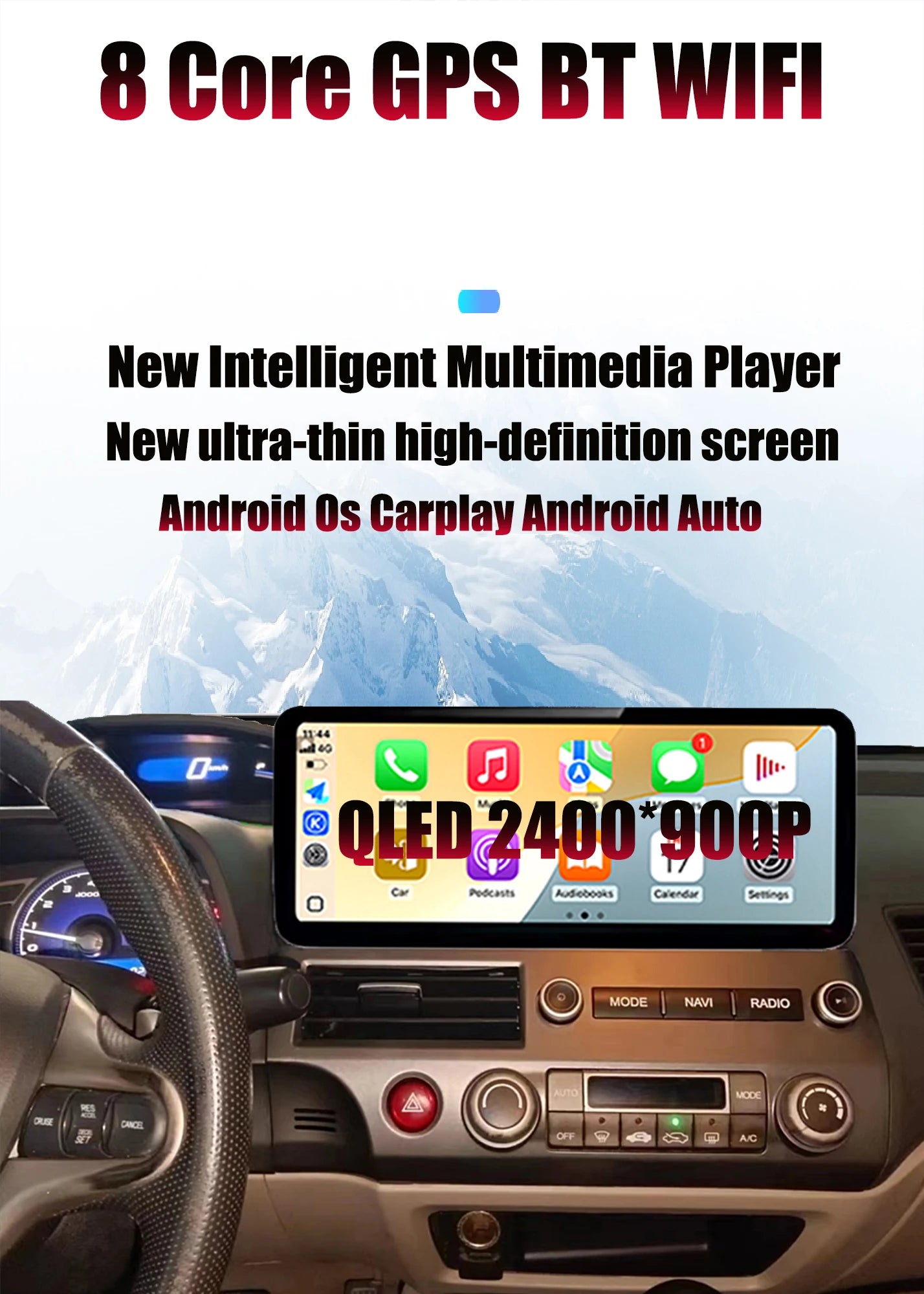 For Ford Kuga 2013 2014 2015 2016-2018 QLED Multimedia Video Player Navigation GPS 12.3Inch Screen Car Accessories 4G LTE Wifi CM World