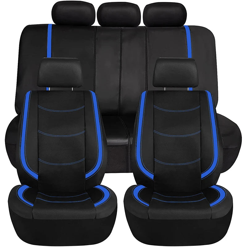 AUTO PLUS Car Seat Covers Artificial Leather With Bright PVC Sheet With 3 Zipper Car Accessories Interior Seat Cushion Protector