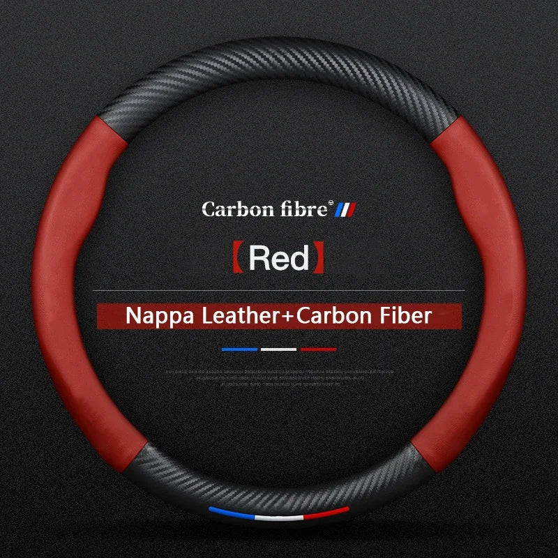 Car Carbon Fiber Steering Wheel Cover For Renault Scenic Clio Laguna 2 3 4 5 KangooFluence Megane Trafic Talisman Twingo Kaptur CM World