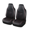 2 Front Universal PU Leather Car Seat Covers High Back Bucket Seat Cover Set for Most Cars, Trucks, SUVs and Van CM World