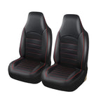 2 Front Universal PU Leather Car Seat Covers High Back Bucket Seat Cover Set for Most Cars, Trucks, SUVs and Van CM World