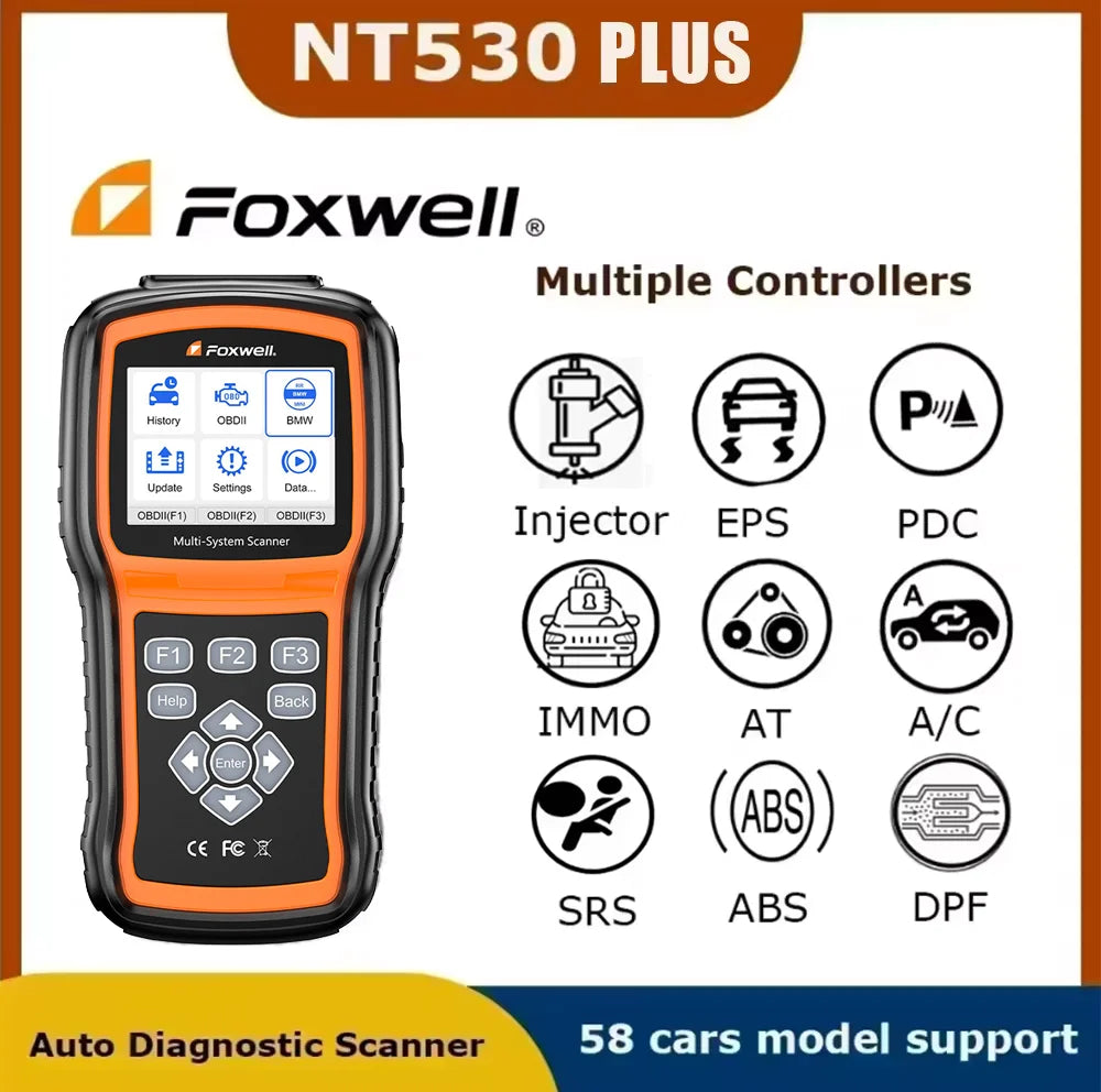 Foxwell NT530 PLUS WIFI Universal Auto Diagnostic Tools Car obd2 Scanner for Nissan Porsche Ford Bmw Benz Chrysler 1 Software CM World