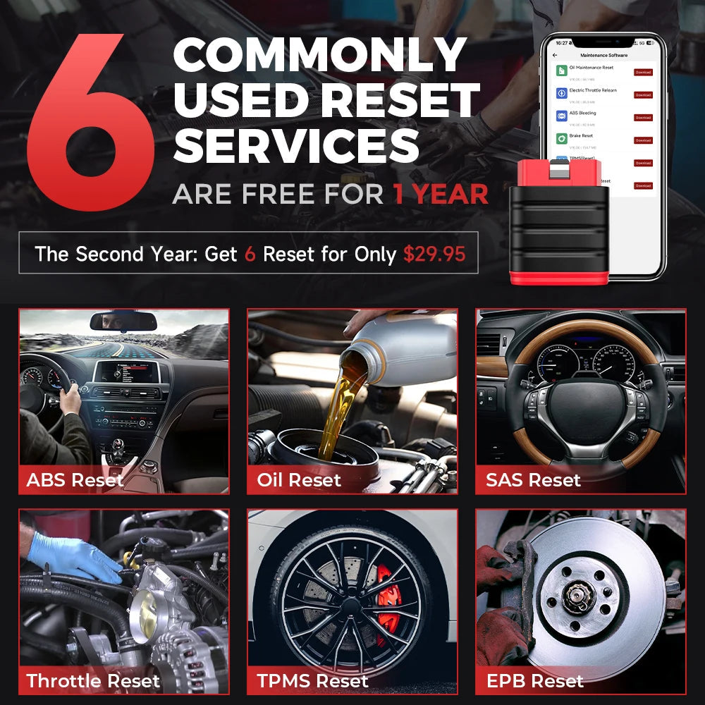 6 Reset Thinkcar Thinksafe OBD2 Bluetooth Scanner Bi-Directionl Code Reader ABS Oil SAS All System OBD 2 Car Diagnostic Tool Car Mobile World