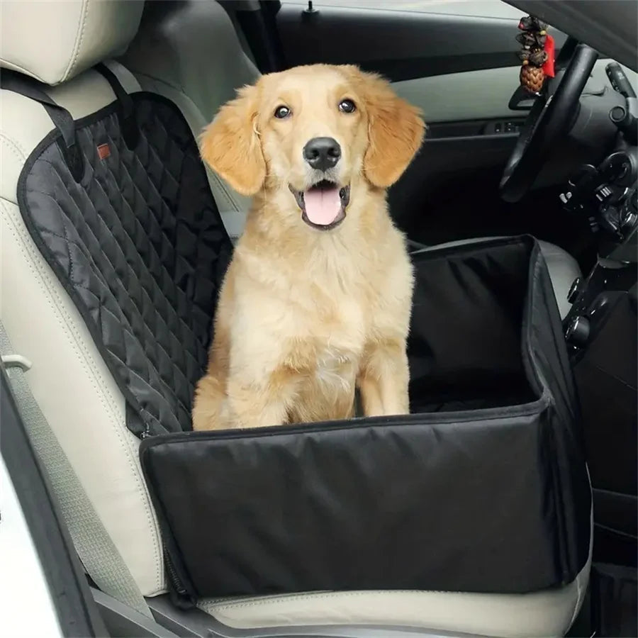 Fabric dog car seat cover, quilted, waterproof, anti slip, suitable for pet height increasing seats in cars, trucks, and SUVs - CM World
