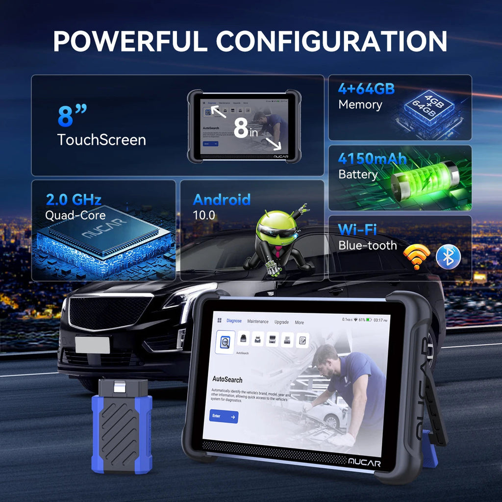 Global Version MUCAR 892BT Auto OBD2 Scanner Lifetime Free ECU Coding Bidirectional Key IMMO 35 RESET AI Car Diagnostic Tool Car Mobile World