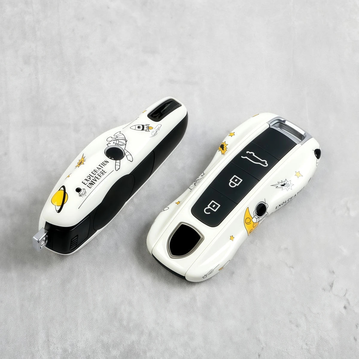 Car Key Modification Protective Case Suitable for Porsche Macan/Panamera/718/Cayenne/911 Astronaut Key Case Protective Cover CM World