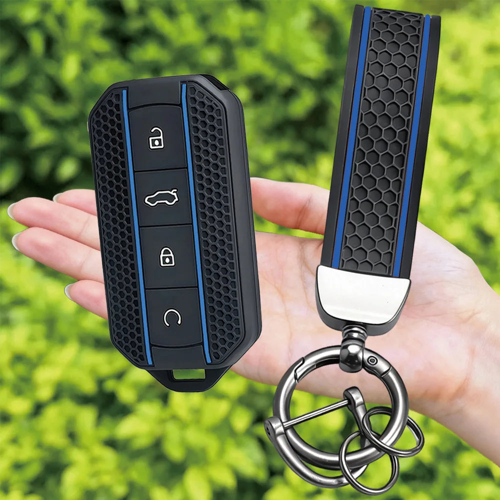Keychain 4 Button For Chery Jaecoo 5 Ev J5 J7 2025 Silicone Car Key Case Cover Car Accessories