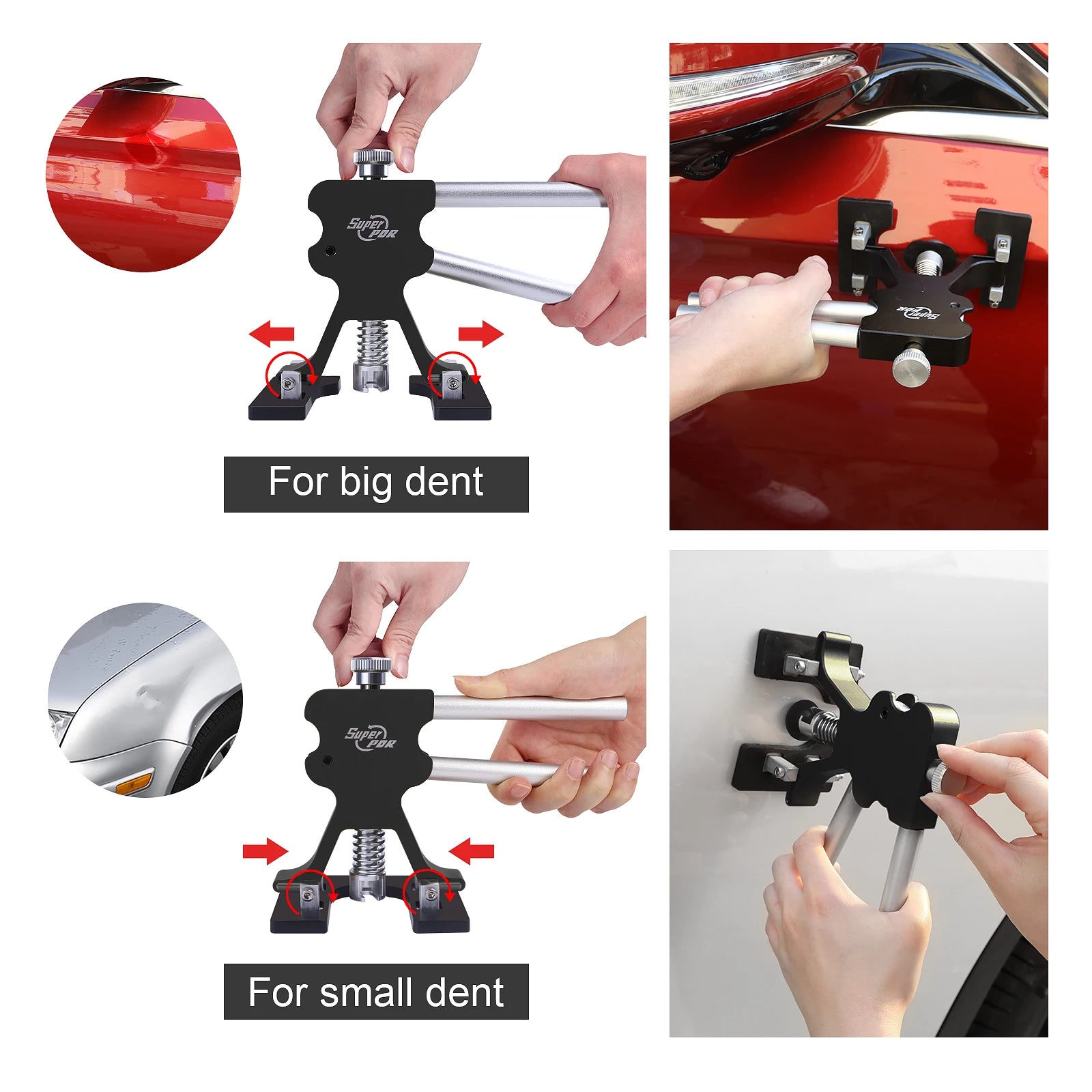 Super PDR Adjustable Car Dent Puller Paintless Repair Tools Kit  Auto Body Suction Cup Auto Dent Removal Tool Kits Dent Remover CM World