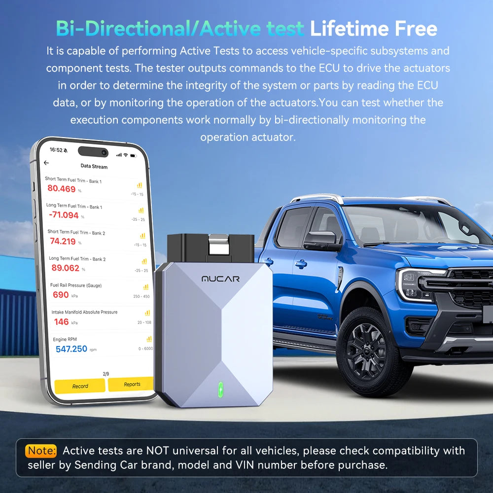 MUCAR BT200 MAX CAN FD OBD2 Scanner 15 Resets AI Car Diagnostic Tools All System Auto Scan Bi-Directional Control Free Update Car Mobile World