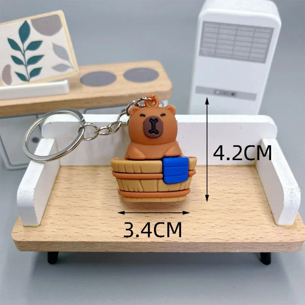 Creative Cute Capybara Keychains For Car Keychain Anime Cartoon Capibala Pendant  Women Doll Keyring Charm Holiday Gifts Jewelry CM World