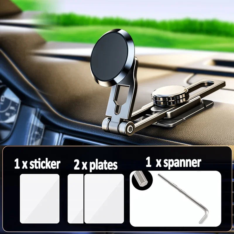 720° Rotation Magnetic Car Phone Holder Stand Extendable Magnet Cellphone Bracket For iPhone 17 16 15 Pro Max 14 13 12 Samsung
