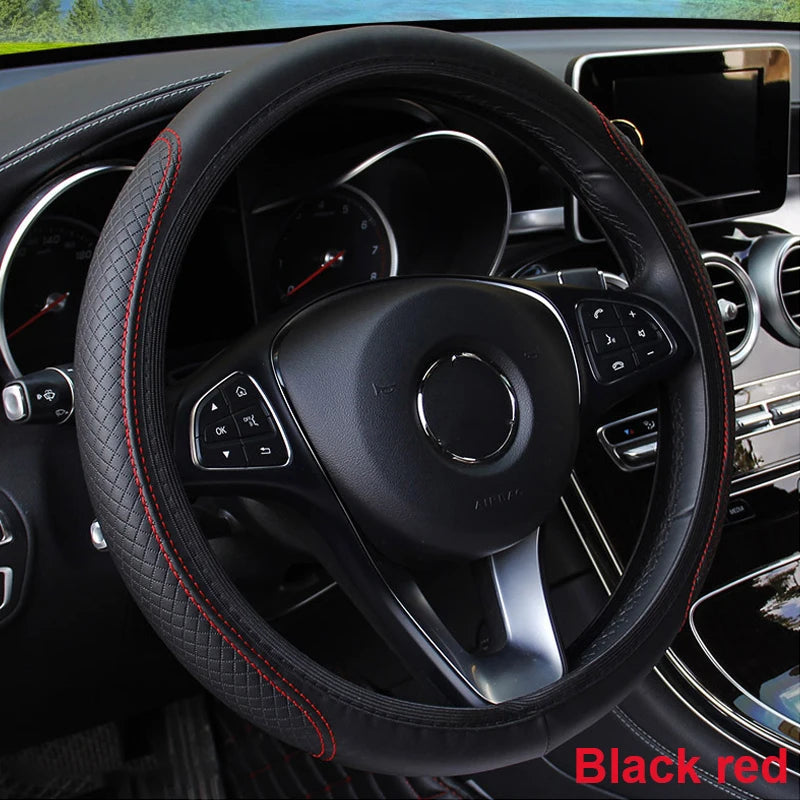 Universal Car Steering Wheel Cover Microfiber Leather Protection Cover Anti Slip Breathable for 37-39cm Steering Wheel Protector CM World