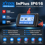 XTOOL InPlus IP616 All System Car Diagnostic Tools Automotive Scanner 34+ Reset Build-in FCA All Function Lifetime Free Update CM World