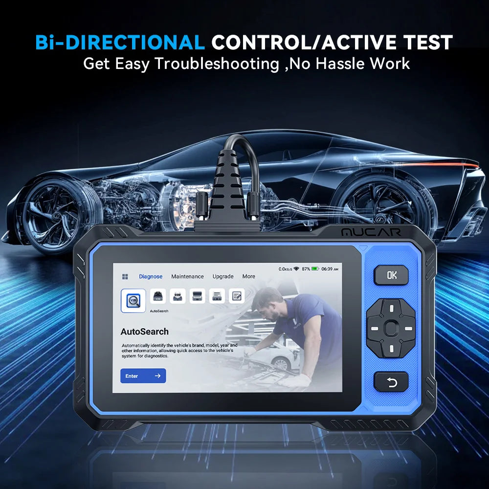 MUCAR 632 AI Automotive Tools Life Free Obd2 Scanner CANFD 15 Reset 4 System Life Free Bidirectional Diagnostic Auto OBD Scanner