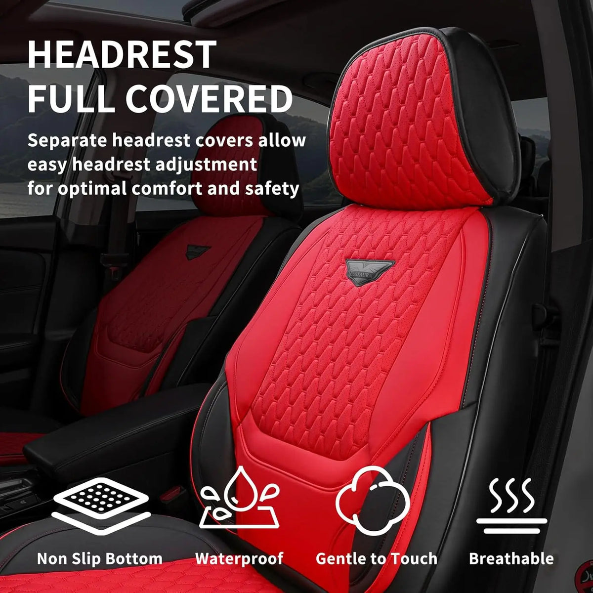 EKR Deluxe 7/8-Seat Car Seat Covers Universal Fit for SUV Minivans MPV Highlander Pilot Sienna 4Runner Santa Fe Chevrolet Suburban Waterproof Wear-Resistant Full-Coverage Car Interior Upgrade Protectors with 2-Year Warranty