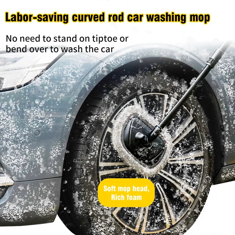 New Car Wash Mop Cleaning Brush Telescoping Long Handle Cleaning Mop Retractable Bent Bar Car Wash Brush Car Cleaning Tools CM World