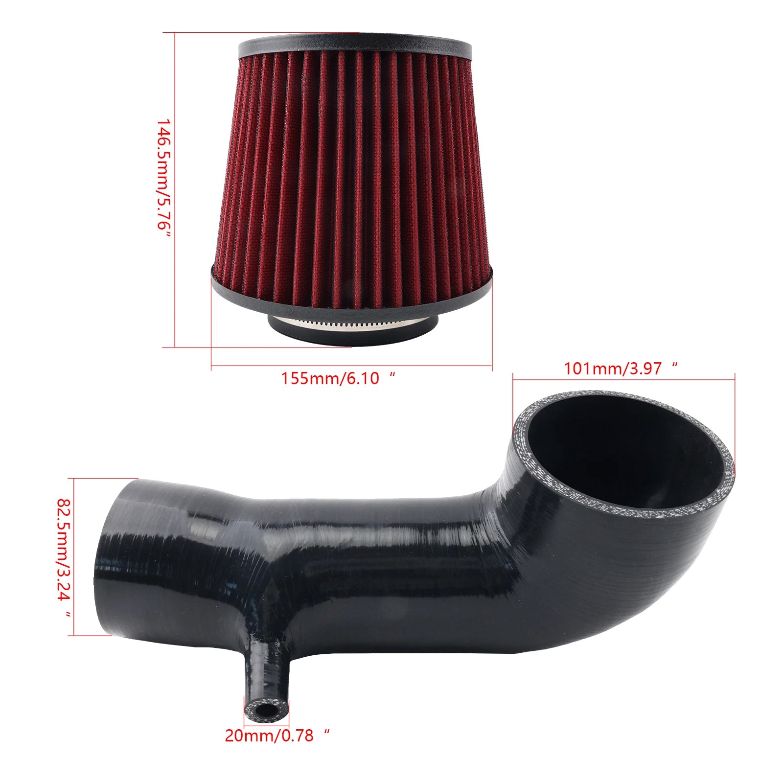 2018+ High Flow Cold Air Intake Kit - Dry Air Filter + Heat Shield For Audi Q5 B9 2.0T 45 TFSI Engine Parts CM World