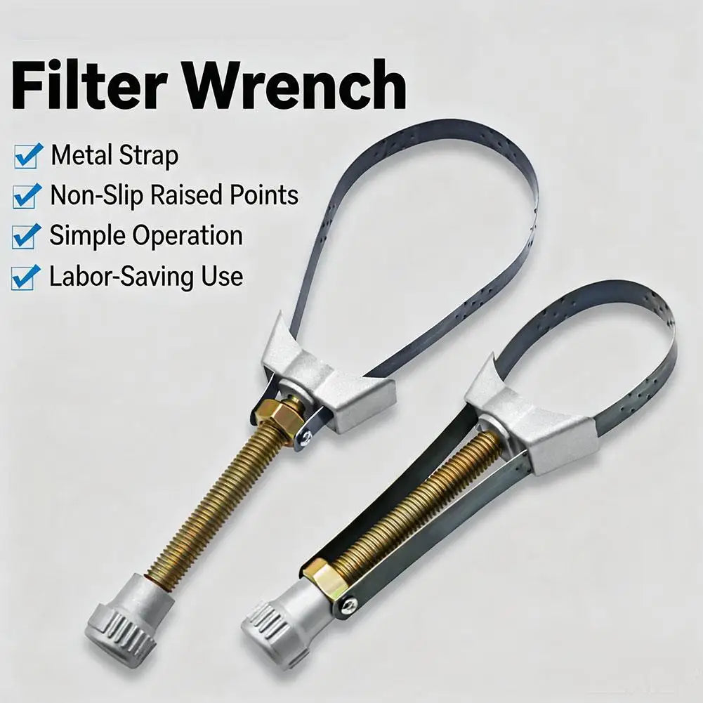 Car Oil Filter Removal Tool Adjustable 60mm to120mm Diameter Adjustable  Hand Tools Steel Strap Wrench