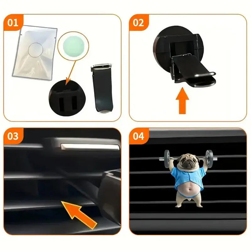 Vent Clips Air Freshener Decorative Car Fragrance Weightlifting Dog Shape Auto Aromatherapy Outlet Vent Perfume For Truck