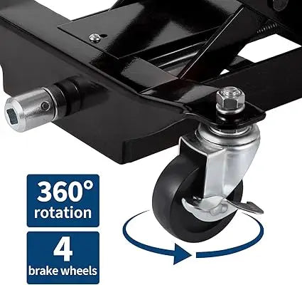 450 Lbs Low Profile Transmission Jack with Safety Straps Auto Repair 7-23" Lift with 2M Safety Straps & 4 Brake Wheels,black CM World