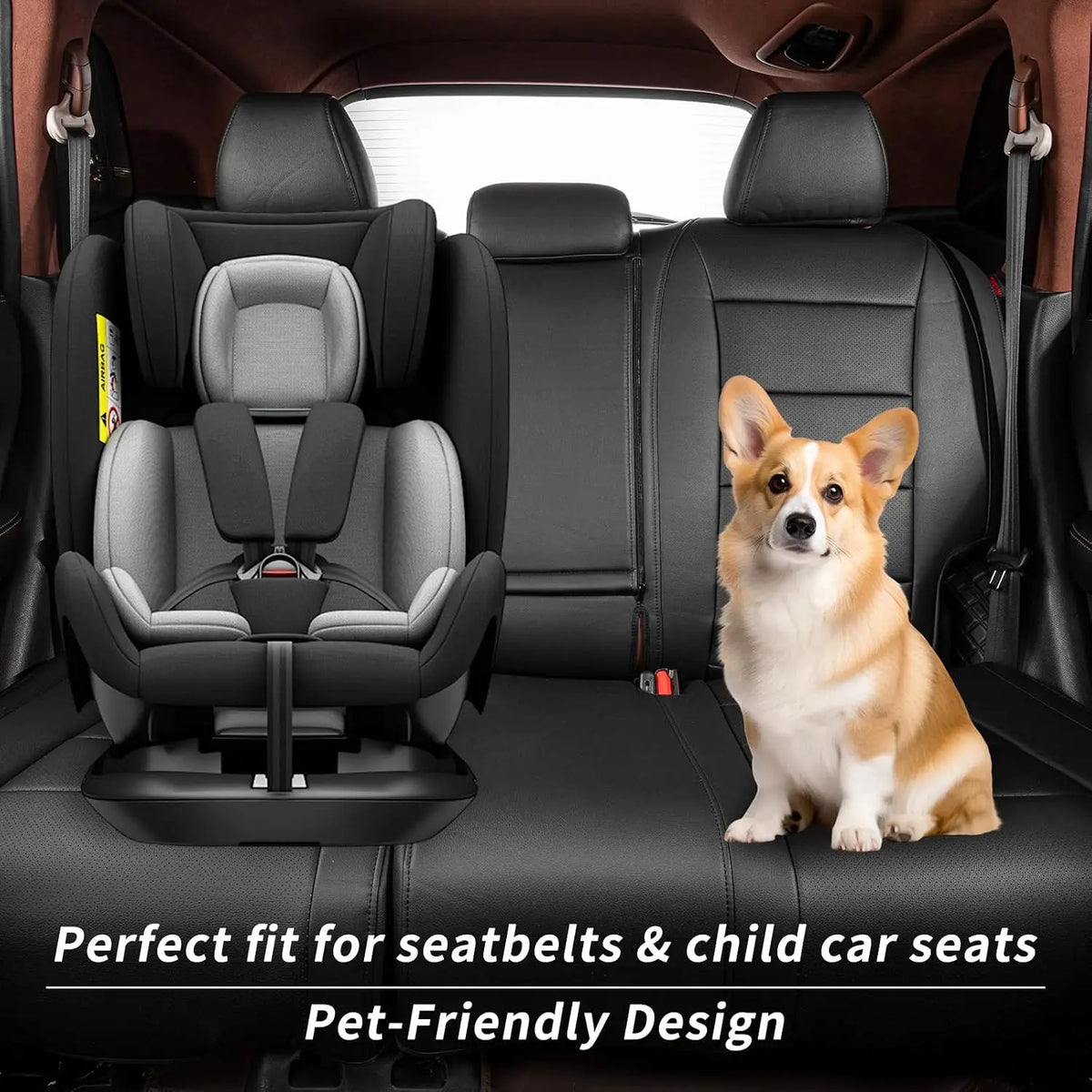 coverdream Accord Custom Fit Car Seat Covers Leather Full Set For Honda Accord Sedan 2008-2026 LX/EX/ EX-L/Sport/Sport Touring etc.Waterproof Leather Cushion Seat Protective Cover