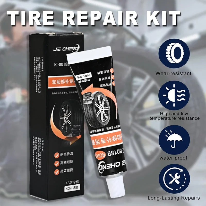 Waterproof Tire Repair Adhesive High Temperature Resistant Tyre Repair Liquid Strong Rubber Glues Emergency Tire Repair Kit CM World