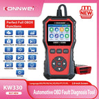 2026 KONNWEI KW330 Car OBD2 Fault Scanner Engine Battery Test  Fault Code Clear Real-Time Data Professional OBD Inspection Tool Car Mobile World